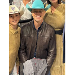 Neal McDonough The Last Rodeo 2025 Brown Leather Jacket